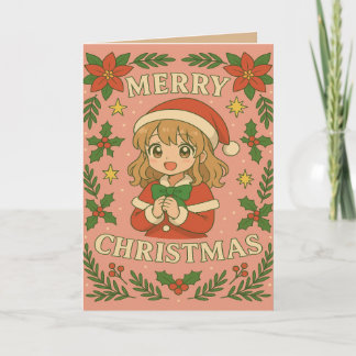 Tarjeta Merry Christmas Anime con el tema