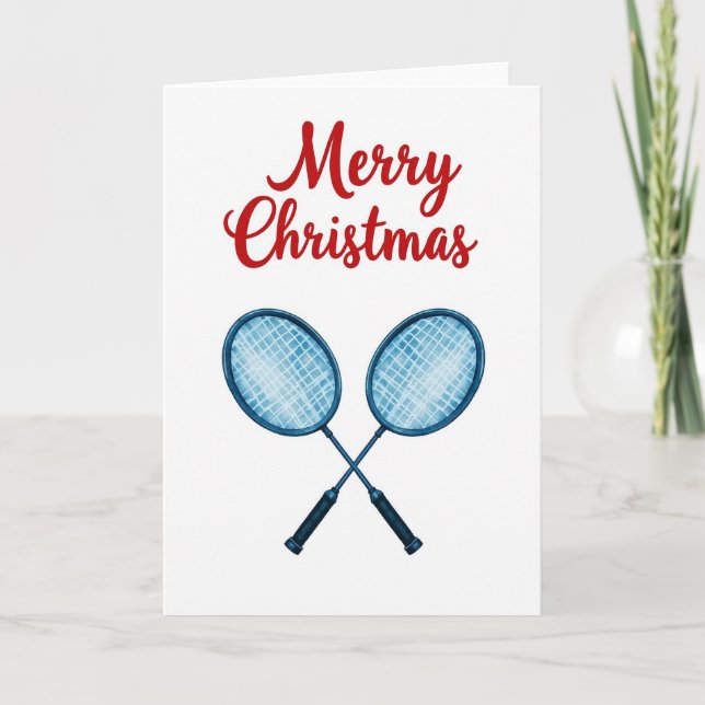 Tarjeta Merry Christmas Badminton Card (Anverso)