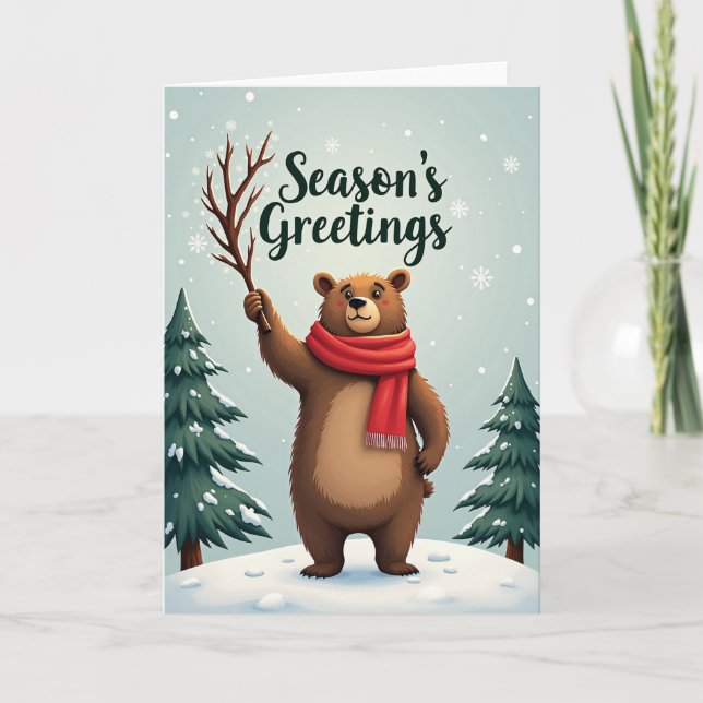 Tarjeta Merry Christmas Bear (Anverso)