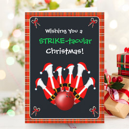 Tarjeta Merry Christmas Bowling 