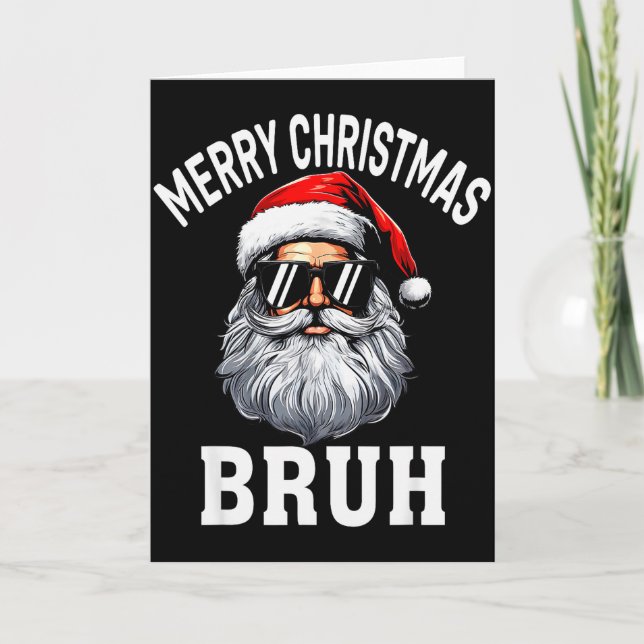 Tarjeta Merry Christmas Bruh Meme Funny Saying For Brother (Anverso)
