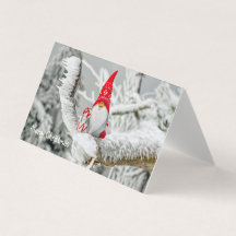 Merry Christmas Card Gnome Red Gorra