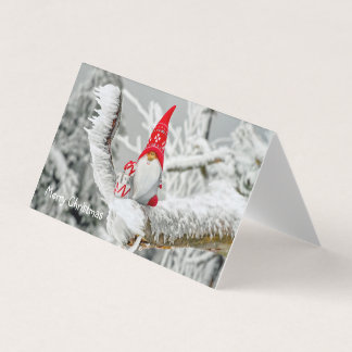 Tarjeta Merry Christmas Card Gnome Red Gorra