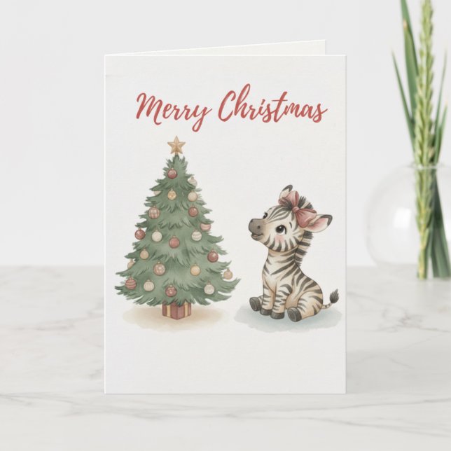 Tarjeta Merry Christmas Cat Card Cute Cat Tangled (Anverso)