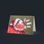 Tarjeta Merry Christmas Cat in Santa Outfit and Face Mask<br><div class="desc">This kitty decked out in a Santa costume and a matching red coronavirus face mask is a purrfect way to wish someone a Merry Christmas!</div>
