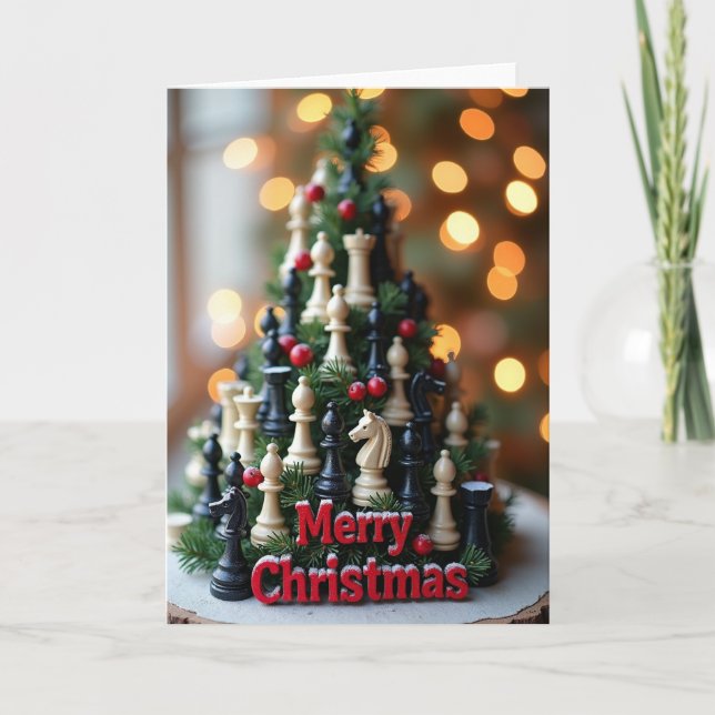 Tarjeta Merry Christmas Chess (Anverso)
