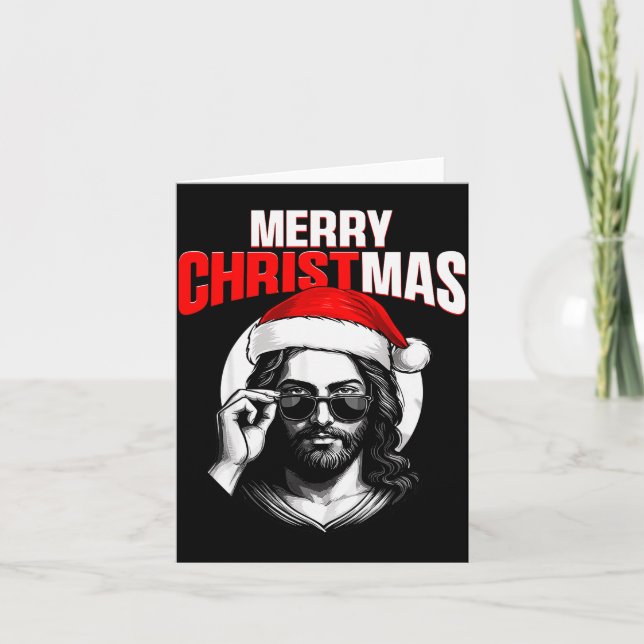 Tarjeta Merry Christmas Christian Jesus Pajamas Pjs Xmas M (Anverso)