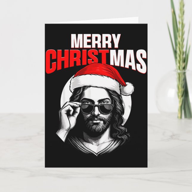 Tarjeta Merry Christmas Christian Jesus Pajamas Pjs Xmas M (Anverso)