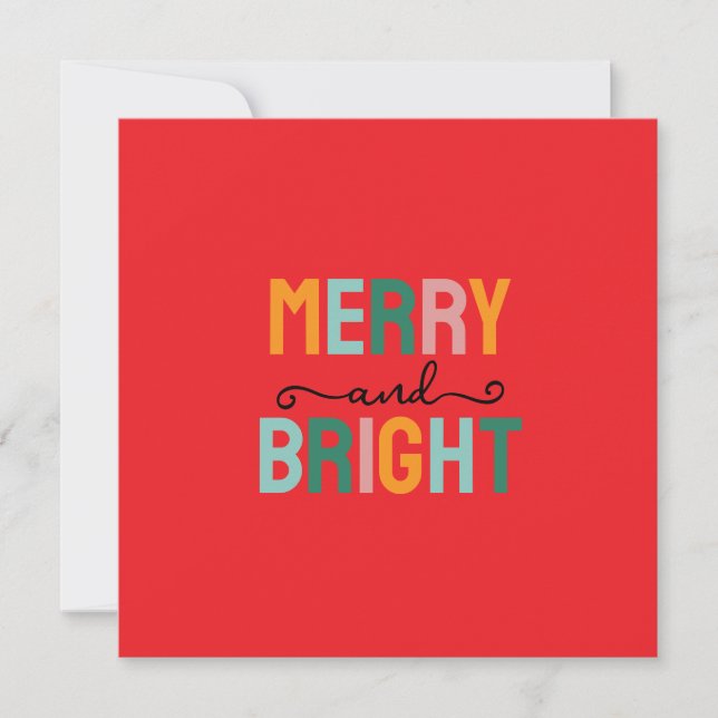 Tarjeta Merry Christmas Classical Unique Minimalist Plain (Anverso)