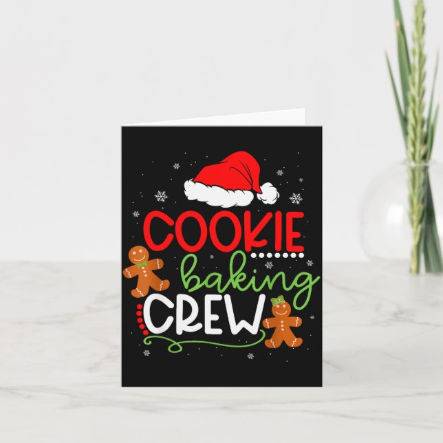 Tarjeta Merry Christmas Cookie Baking Crew Ginger Santa Pa (Anverso)