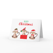 Merry Christmas Cute Monkeys Navidades Gorras