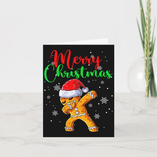Tarjeta Merry Christmas Dab Gingerbread Xmas Christmas Coo (Anverso)