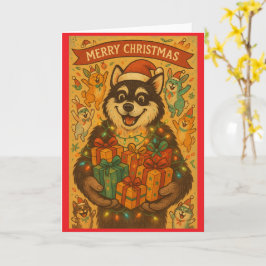 Tarjeta Merry Christmas Dog