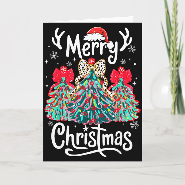 Tarjeta Merry Christmas Family Funny Christmas Tree Women  (Anverso)