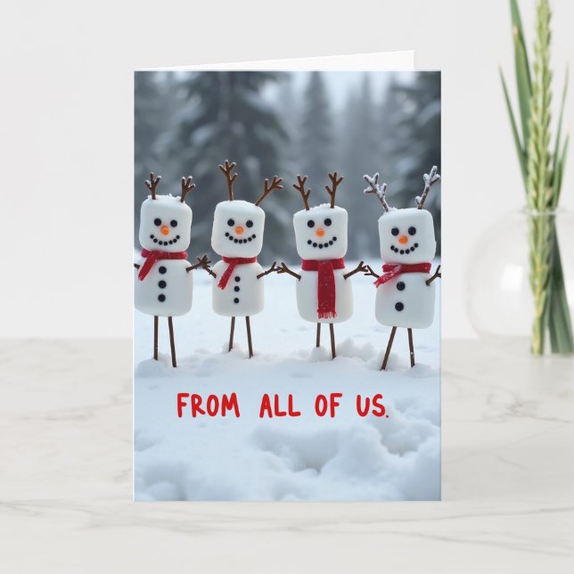 Tarjeta Merry Christmas From Us All (Anverso)