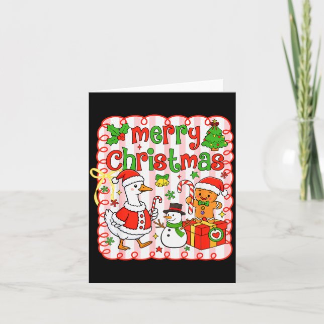 Tarjeta Merry Christmas Funny Merry Goosemas Christmas Sil (Anverso)