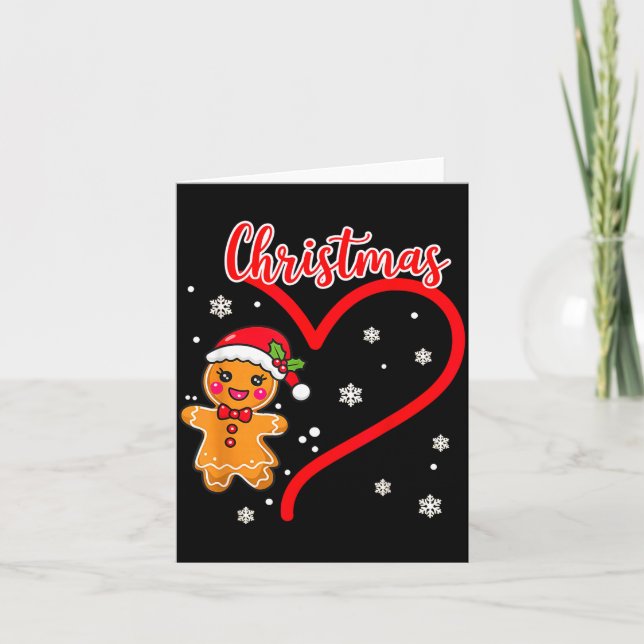 Tarjeta Merry Christmas Gingerbread Couple Christmas  (Anverso)