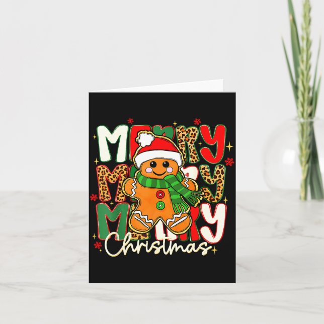 Tarjeta Merry Christmas Gingerbread Xmas Coquette Tis The  (Anverso)