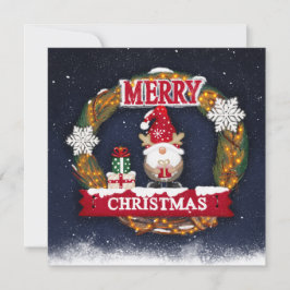 Tarjeta Merry Christmas Gnome 