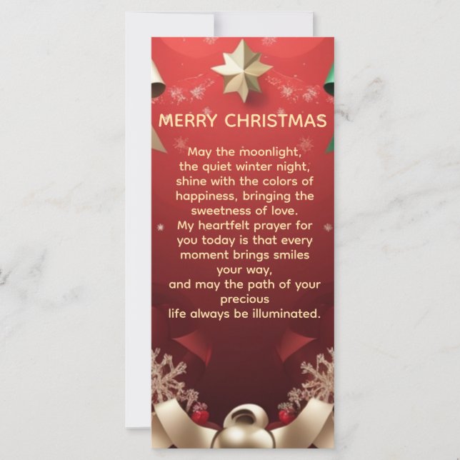 Tarjeta Merry Christmas Greeting Card with Festive Ribbons (Anverso)