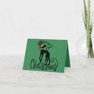 Tarjeta Merry Christmas Greyhound