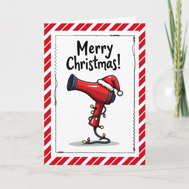 Tarjeta Merry Christmas Hair Dresser Stylist Card (Anverso)