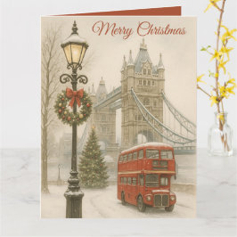 Tarjeta Merry Christmas in London Postcard Traveler Gift