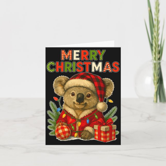 Tarjeta Merry Christmas Koala  (Anverso)