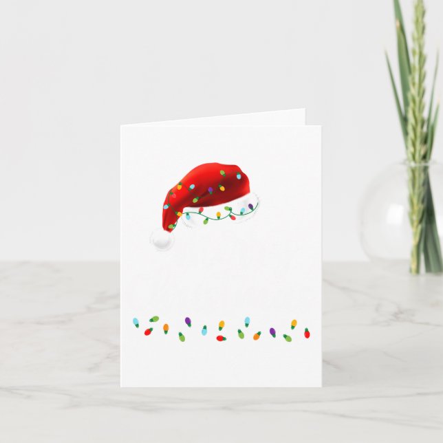 Tarjeta Merry Christmas Lights Red Santa Hat Xmas Family M (Anverso)