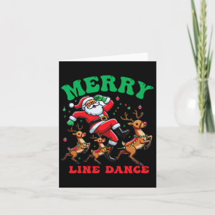 Tarjeta Merry Christmas Line Dance Line Dancing Santa y