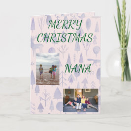 Tarjeta Merry Christmas Nana with Two Photos