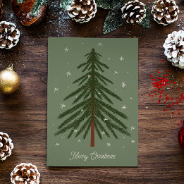 Tarjeta Merry Christmas Pine Tree