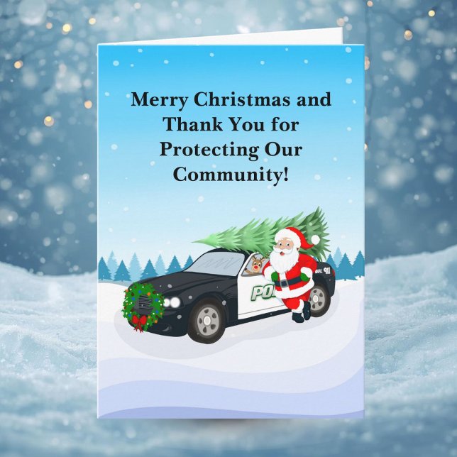 Tarjeta Merry Christmas Police Office Santa Claus (Subido por el creador)