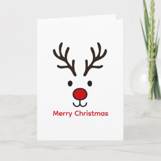 Tarjeta Merry Christmas Reindeer Cute Xmas Personalized