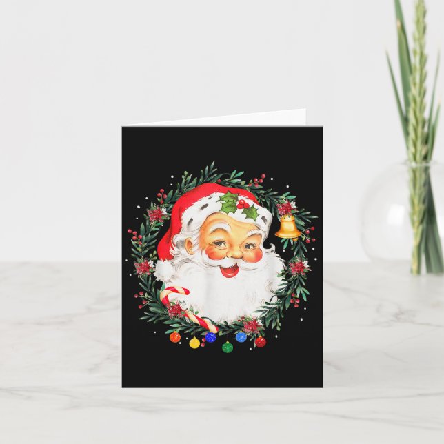 Tarjeta Merry Christmas Santa Claus Nk Afro African Americ (Anverso)