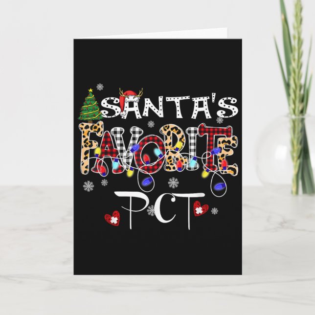 Tarjeta Merry Christmas Santa's Favorite Pct Patient Care  (Anverso)