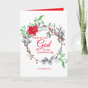Tarjeta Merry Christmas Scripting Corinthians Poinsettia