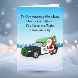 Tarjeta Merry Christmas Son Police Officer Santa Cop Car