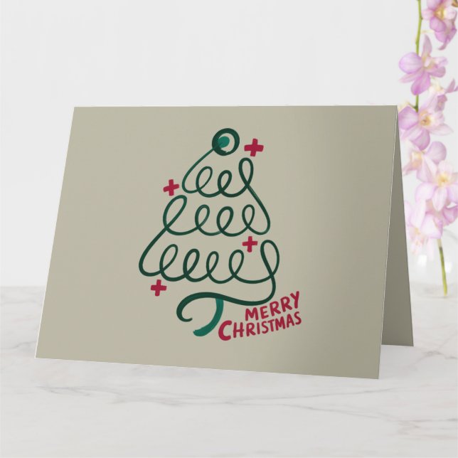 Tarjeta Merry Christmas Stethoscope CNA Medical Worker (Orquídea)