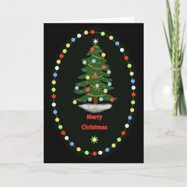 Tarjeta Merry Christmas Tree (Anverso)