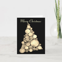 Tarjeta Merry Christmas Tree Black Holiday Card