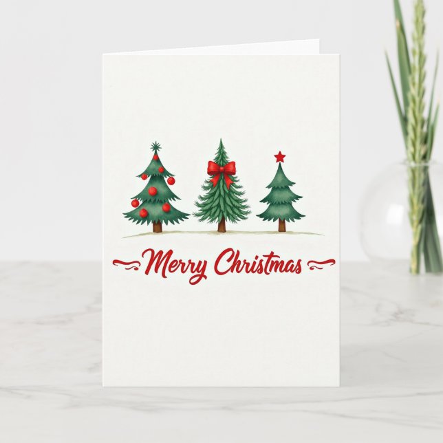 Tarjeta Merry Christmas Trees Card (Anverso)