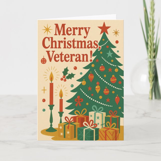 Tarjeta Merry Christmas Veteran  (Anverso)