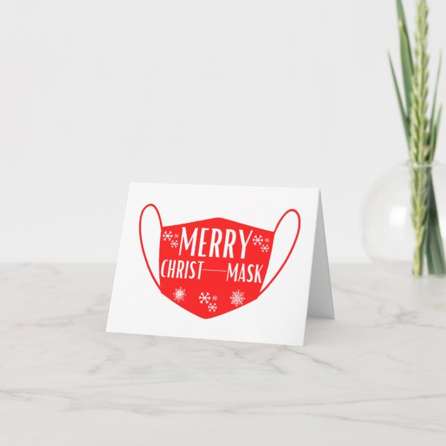 Tarjeta Merry Christmask Funny Holiday Card (Anverso)