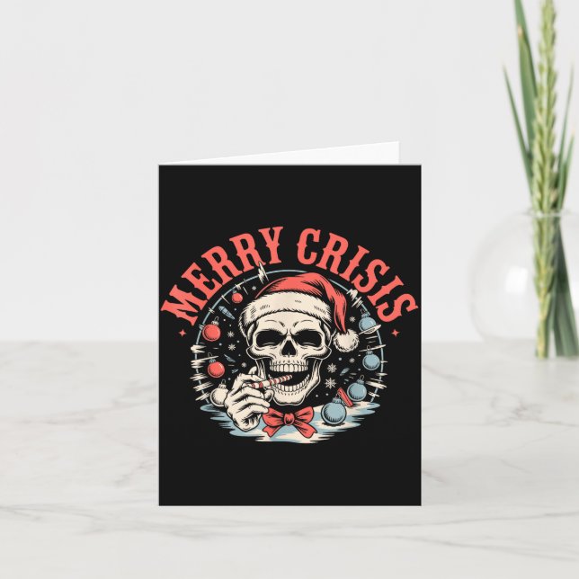 Tarjeta Merry Crisis Dark Humor Sarcastic Christmas Goth P (Anverso)