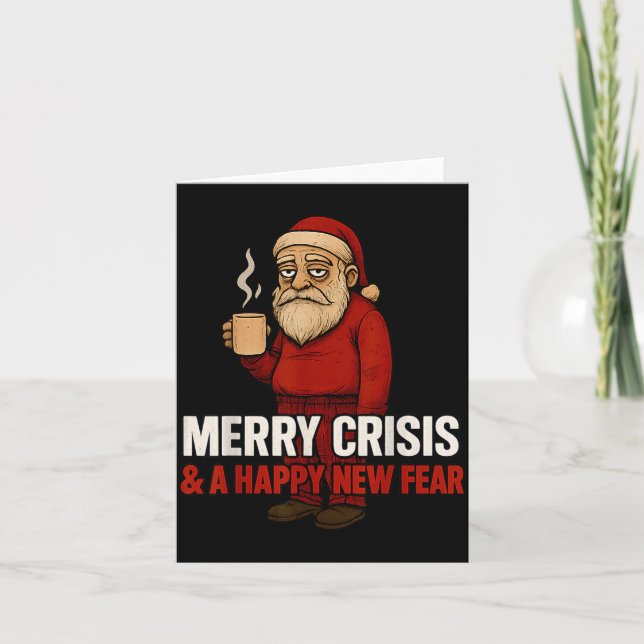 Tarjeta Merry Crisis Happy New Fear Year 2026 Funny Adult  (Anverso)