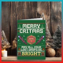 Tarjeta Merry Critmas | Mage Ugly Sweater Design Blank