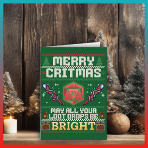 Tarjeta Merry Critmas   Mage Ugly Sweater Design Blank
