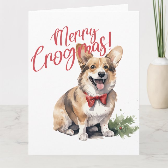 Tarjeta Merry Crogmas Perros Animales Amantes Navidades Pe (Anverso)