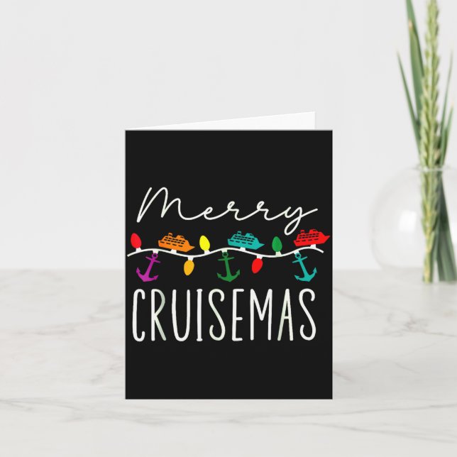 Tarjeta Merry Cruise-mas Cruise Christmas Xmas Pajamas Hol (Anverso)